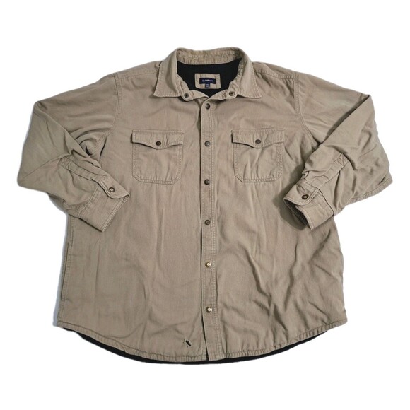 croft & barrow Other - Croft Barrow Mens XL Canvas Chore Jacket Shirt Fleece Lined Coat Khaki Field